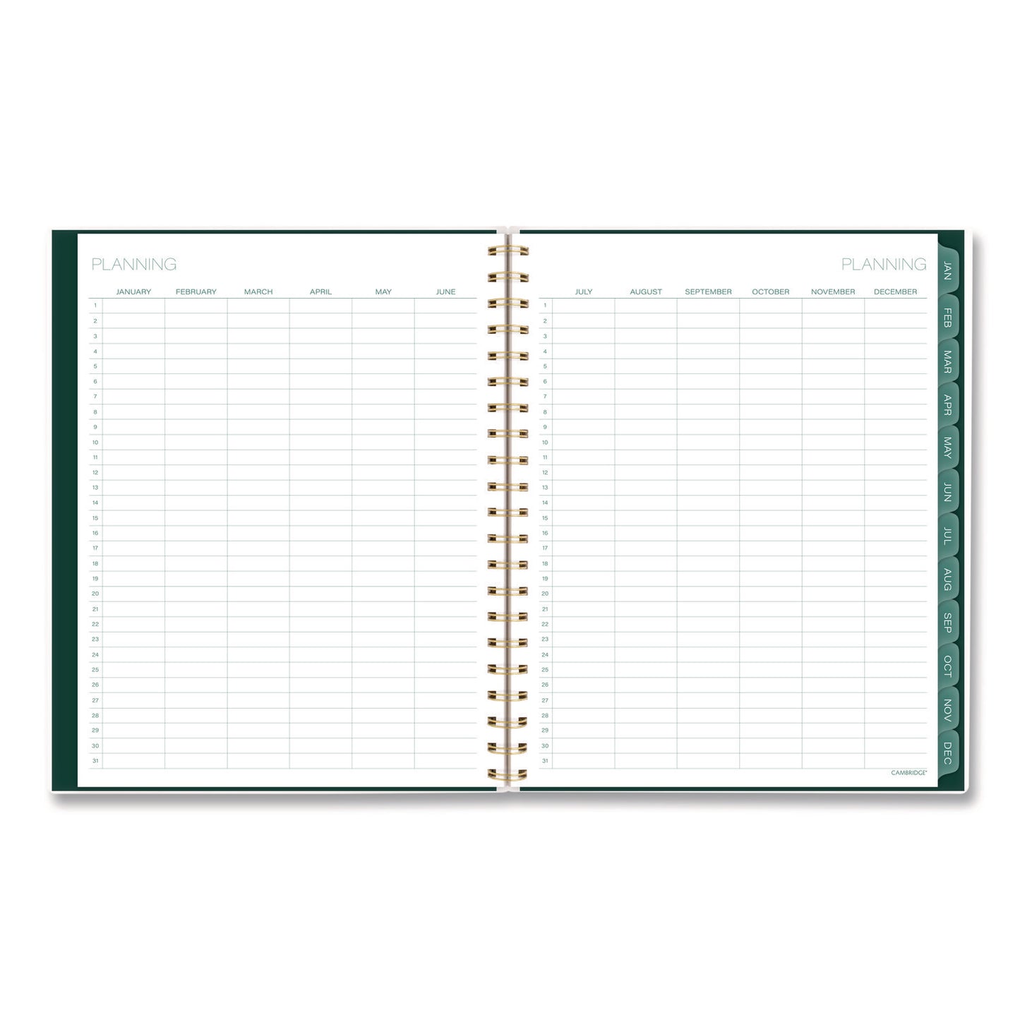 Cambridge® Emerald Isle Weekly/Monthly Planner, 11 x 8.5, Green Marbled Cover, 12-Month (Jan-Dec): 2026 (AAG1758905)