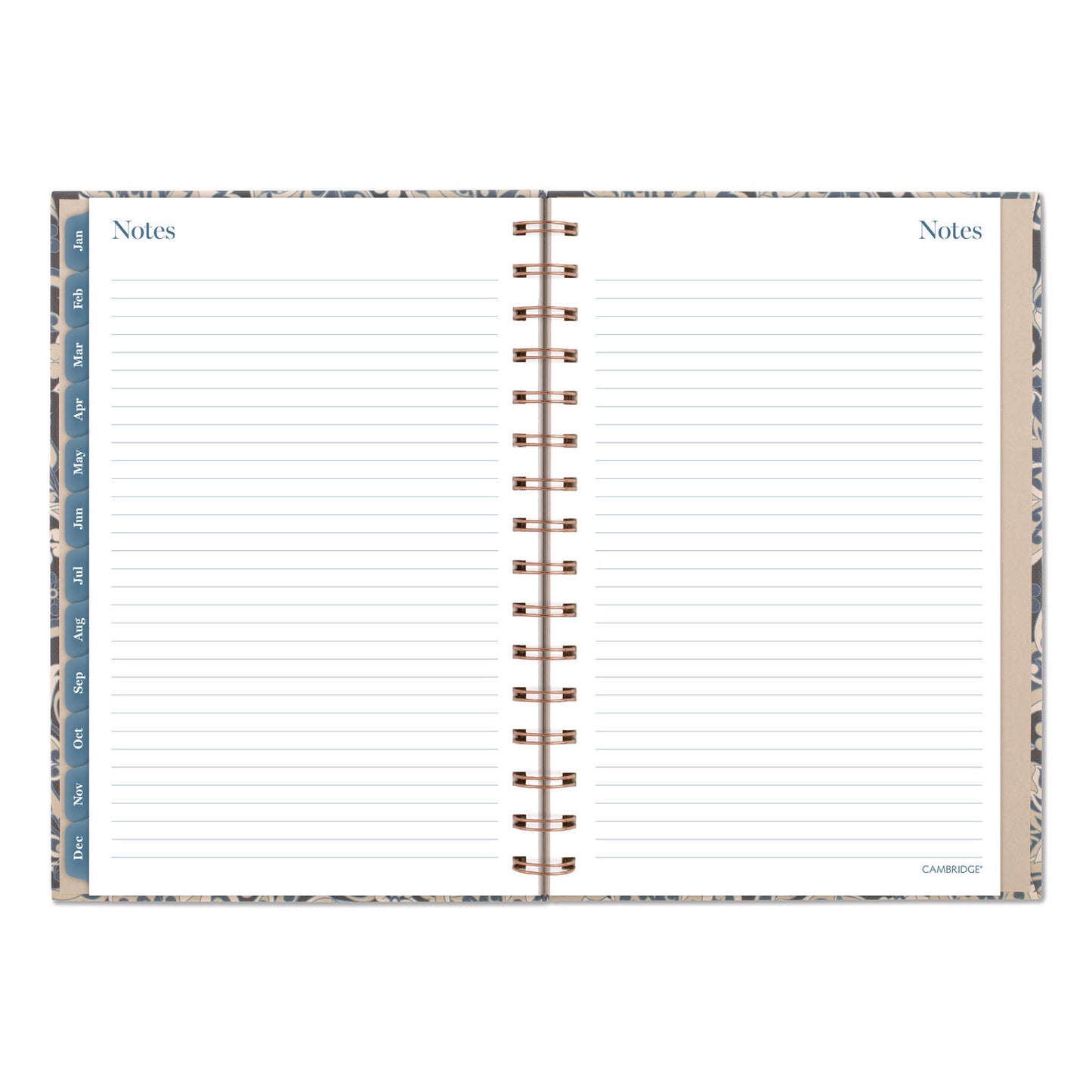 Cambridge® Elizabeth Weekly/Monthly Planner, 8.5 x 5.5, Floral Artwork, Blue Cover, 12-Month (Jan-Dec): 2026 (AAG1763200)