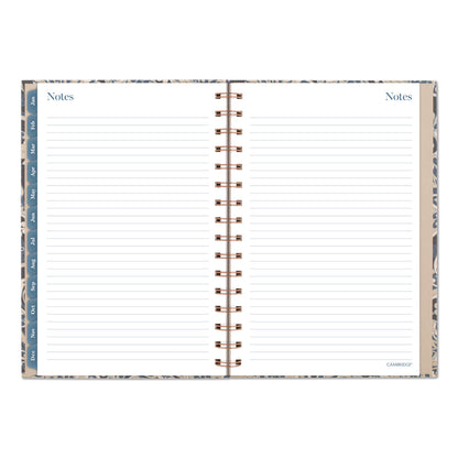 Cambridge® Elizabeth Weekly/Monthly Planner, 8.5 x 5.5, Floral Artwork, Blue Cover, 12-Month (Jan-Dec): 2026 (AAG1763200)