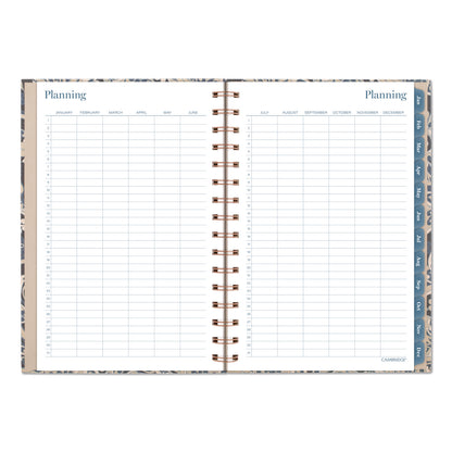 Cambridge® Elizabeth Weekly/Monthly Planner, 8.5 x 5.5, Floral Artwork, Blue Cover, 12-Month (Jan-Dec): 2026 (AAG1763200)