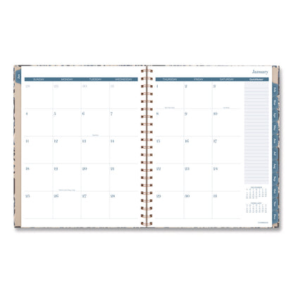 Cambridge® Elizabeth Weekly/Monthly Planner, 11 x 8.5, Floral Artwork, Blue Cover, 12-Month  (Jan-Dec): 2026 (AAG1763905)