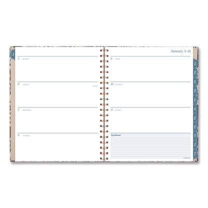 Cambridge® Elizabeth Weekly/Monthly Planner, 11 x 8.5, Floral Artwork, Blue Cover, 12-Month  (Jan-Dec): 2026 (AAG1763905)