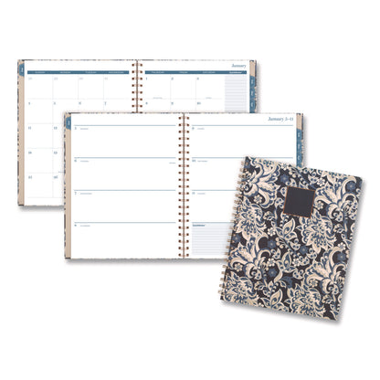 Cambridge® Elizabeth Weekly/Monthly Planner, 11 x 8.5, Floral Artwork, Blue Cover, 12-Month  (Jan-Dec): 2026 (AAG1763905)