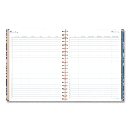 Cambridge® Elizabeth Weekly/Monthly Planner, 11 x 8.5, Floral Artwork, Blue Cover, 12-Month  (Jan-Dec): 2026 (AAG1763905)