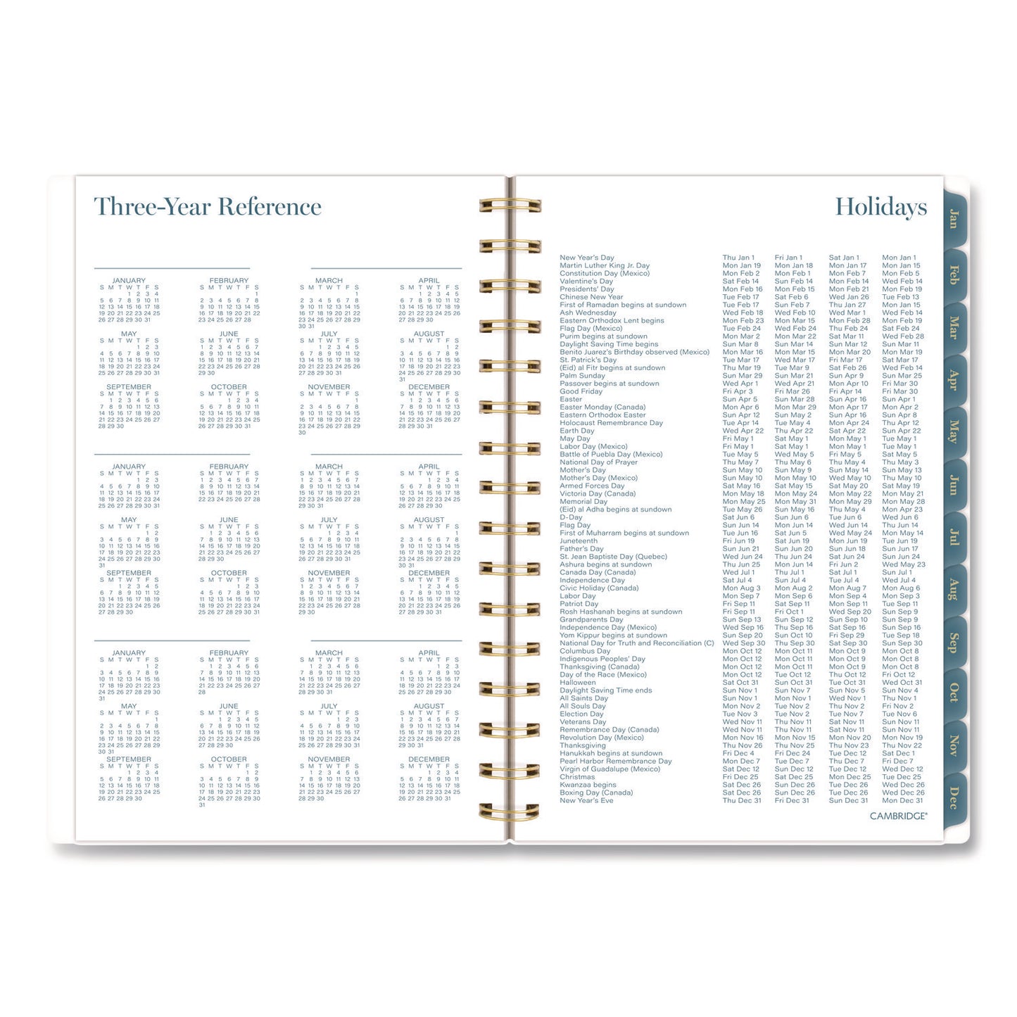 Cambridge® Midnight Garden Weekly/Monthly Planner, 8.5 x 5.5, Floral Artwork, Black/Pink/Green Cover, 12-Month (Jan-Dec): 2026 (AAG1768200)