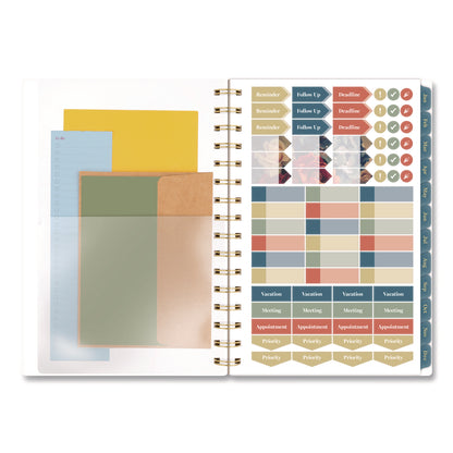 Cambridge® Midnight Garden Weekly/Monthly Planner, 8.5 x 5.5, Floral Artwork, Black/Pink/Green Cover, 12-Month (Jan-Dec): 2026 (AAG1768200)