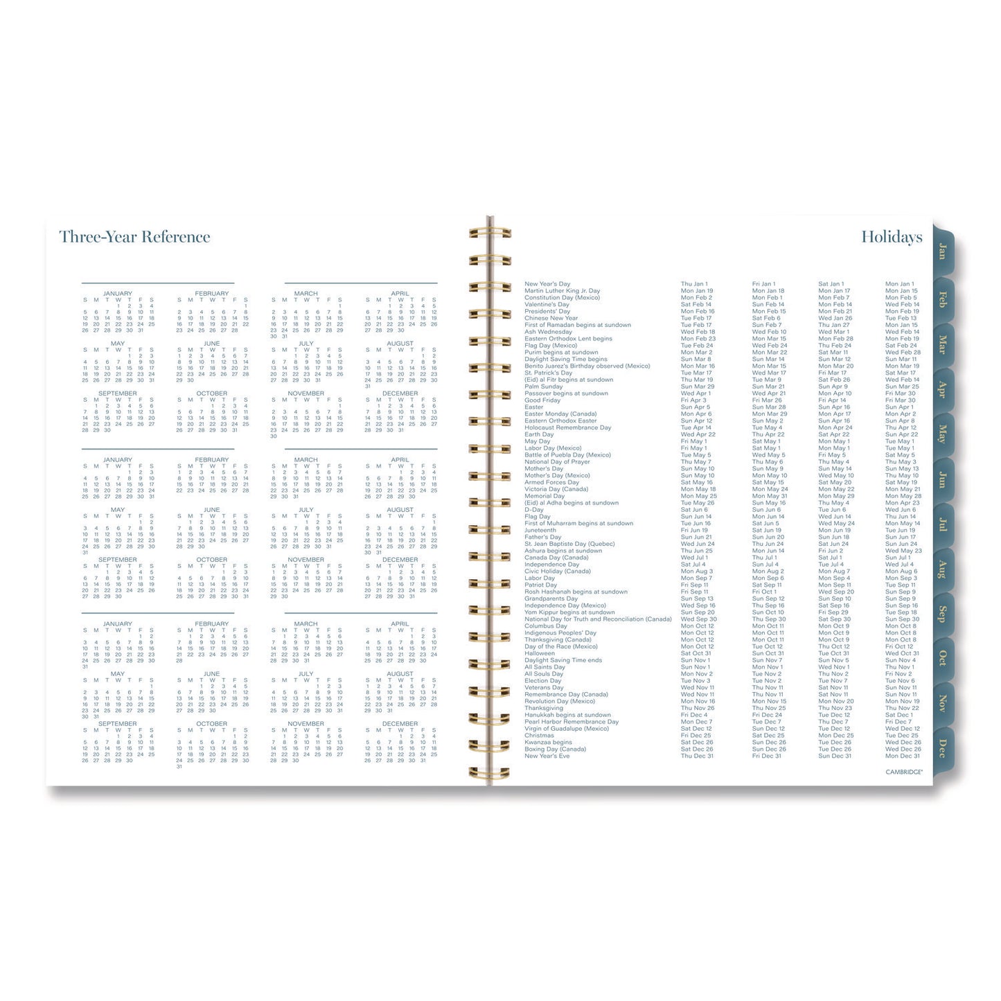 Cambridge® Midnight Garden Weekly/Monthly Planner, 11 x 8.5, Floral Artwork, Black/Pink/Green Cover, 12-Month (Jan-Dec): 2026 (AAG1768905)
