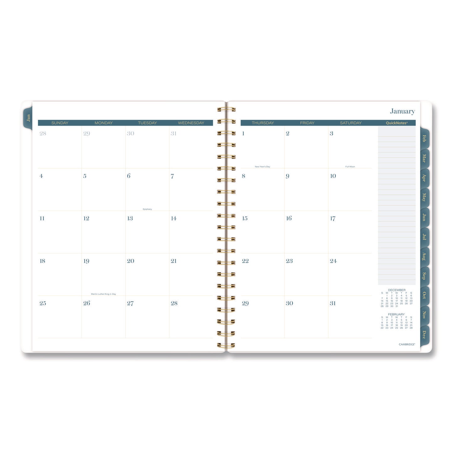 Cambridge® Midnight Garden Weekly/Monthly Planner, 11 x 8.5, Floral Artwork, Black/Pink/Green Cover, 12-Month (Jan-Dec): 2026 (AAG1768905)