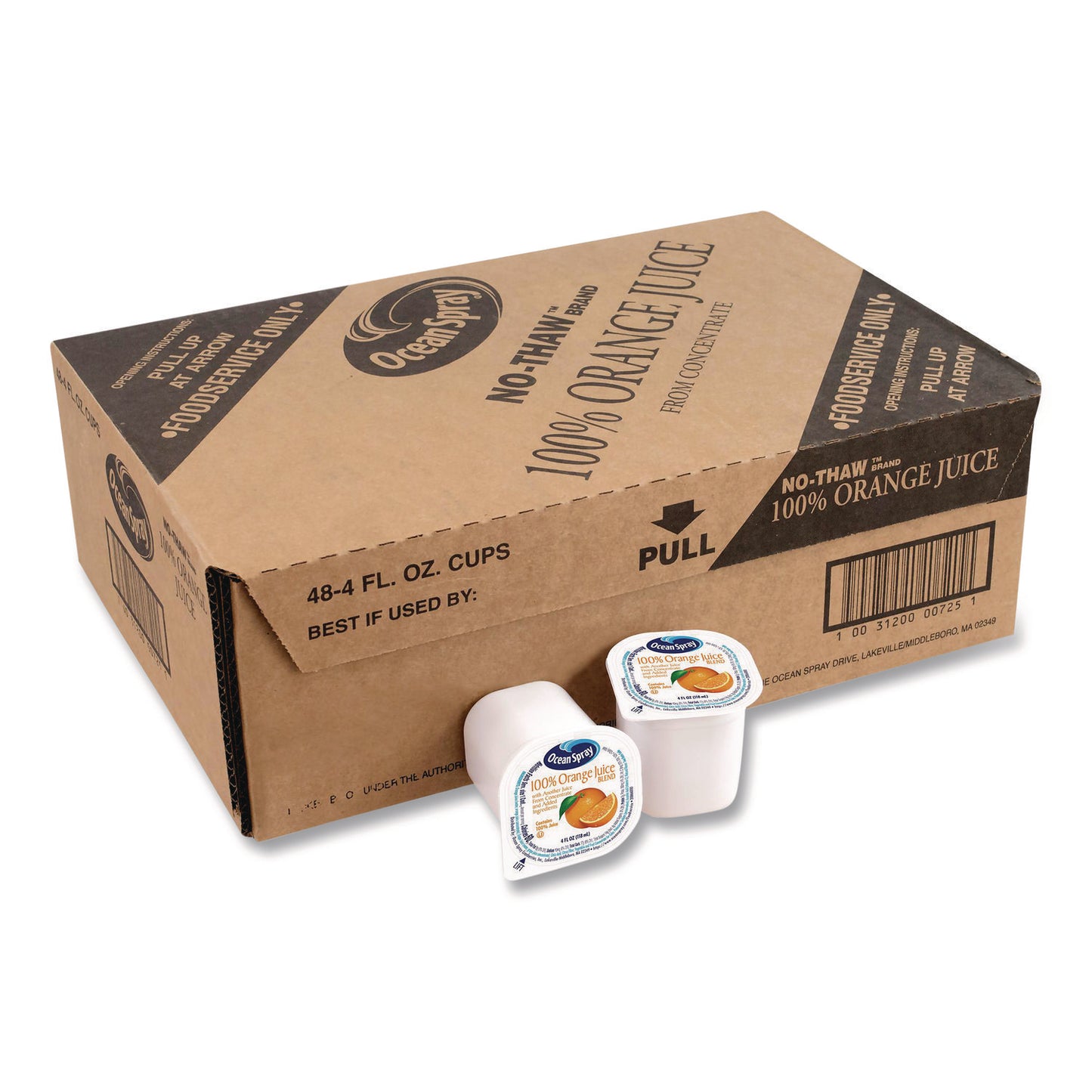 Ocean Spray® No-Thaw 100% Juice Cups, Orange, 4 oz Cups, 48/Carton (GRR22002526)