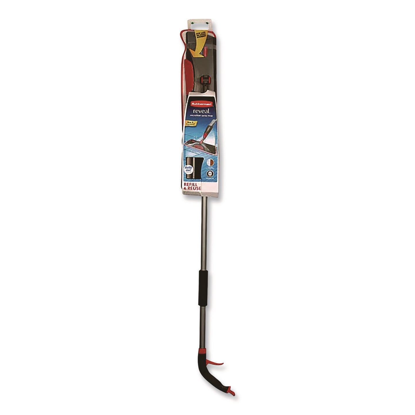 Rubbermaid® Commercial Reveal Microfiber Spray Mop Kit, Microfiber Head, 54.5" Silver/Black Handle (RCP1M15GRYRD)