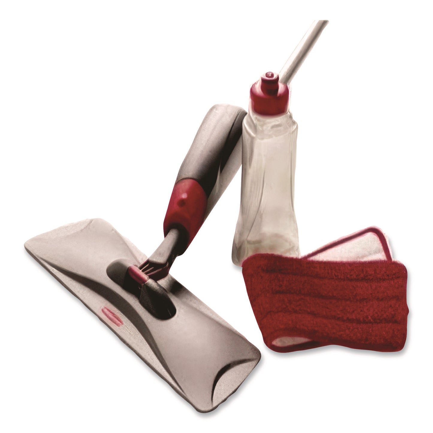Rubbermaid® Commercial Reveal Microfiber Spray Mop Kit, Microfiber Head, 54.5" Silver/Black Handle (RCP1M15GRYRD)