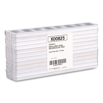 prang®-refillable-oval-watercolor-tray-white-12-pack-dixx00825_2