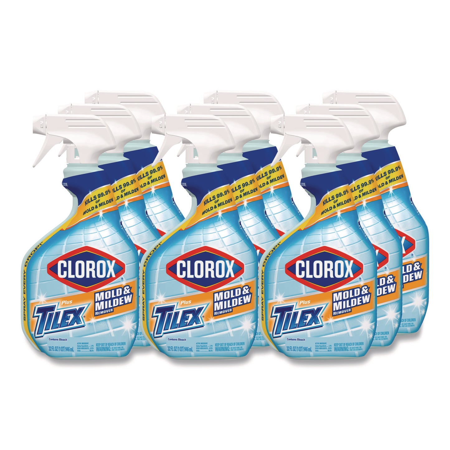 Clorox® Mold and Mildew Remover with Bleach, Unscented, 32 oz Spray Bottle, 9/Carton (CLO01234CT)