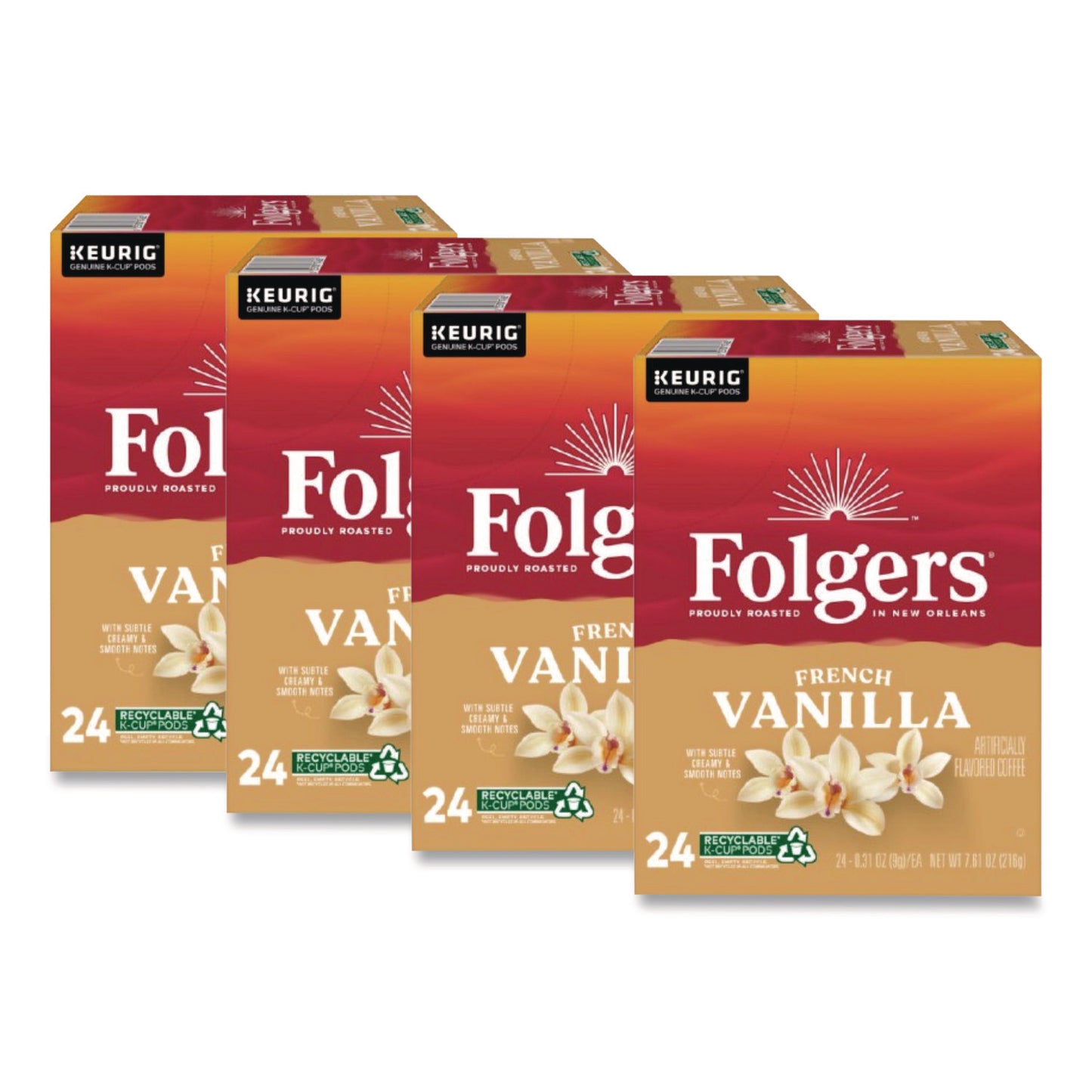 Folgers® French Vanilla Coffee K-Cups, French Vanilla, 24/Box, 4 Boxes/Carton (GMT6661CT)