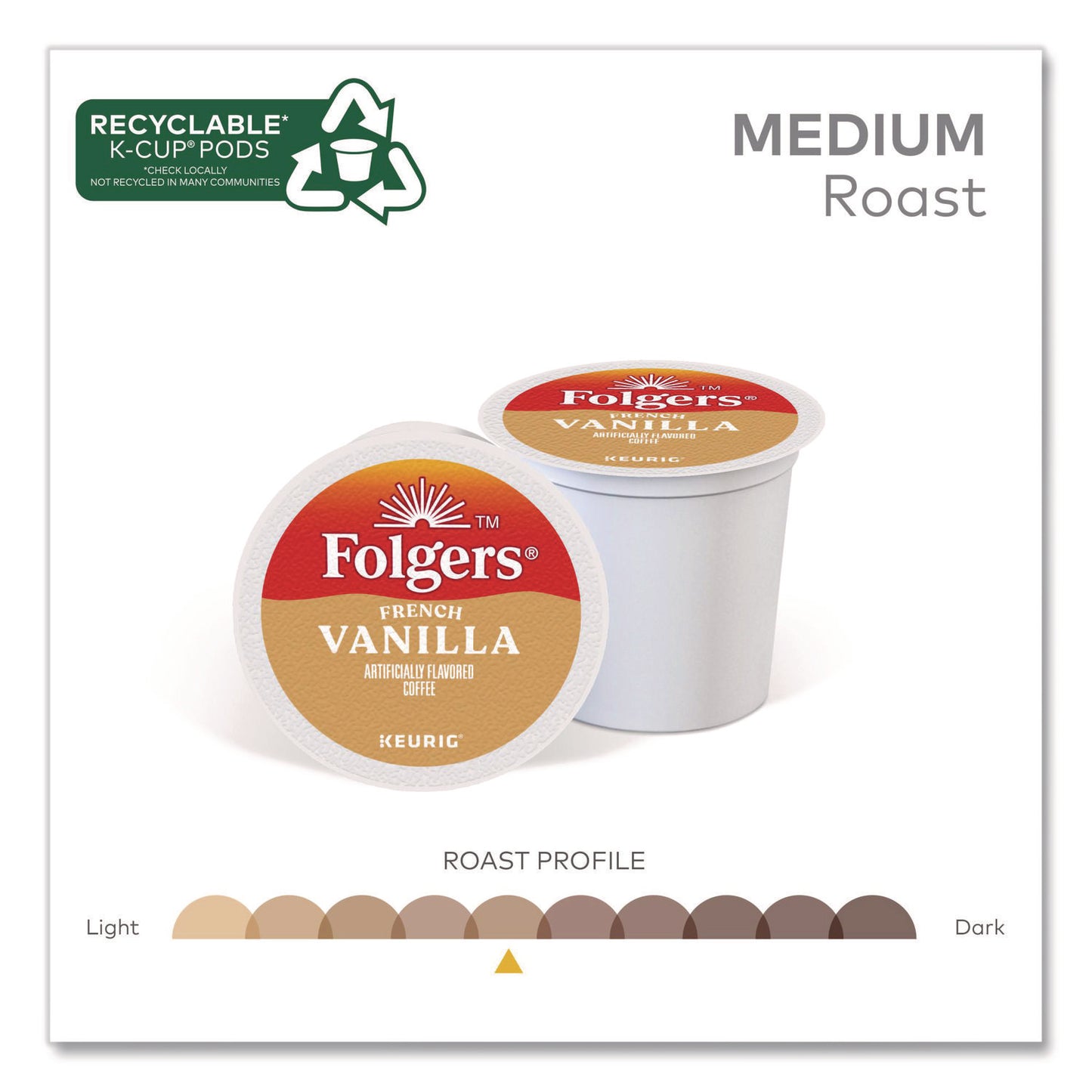 Folgers® French Vanilla Coffee K-Cups, French Vanilla, 24/Box, 4 Boxes/Carton (GMT6661CT)