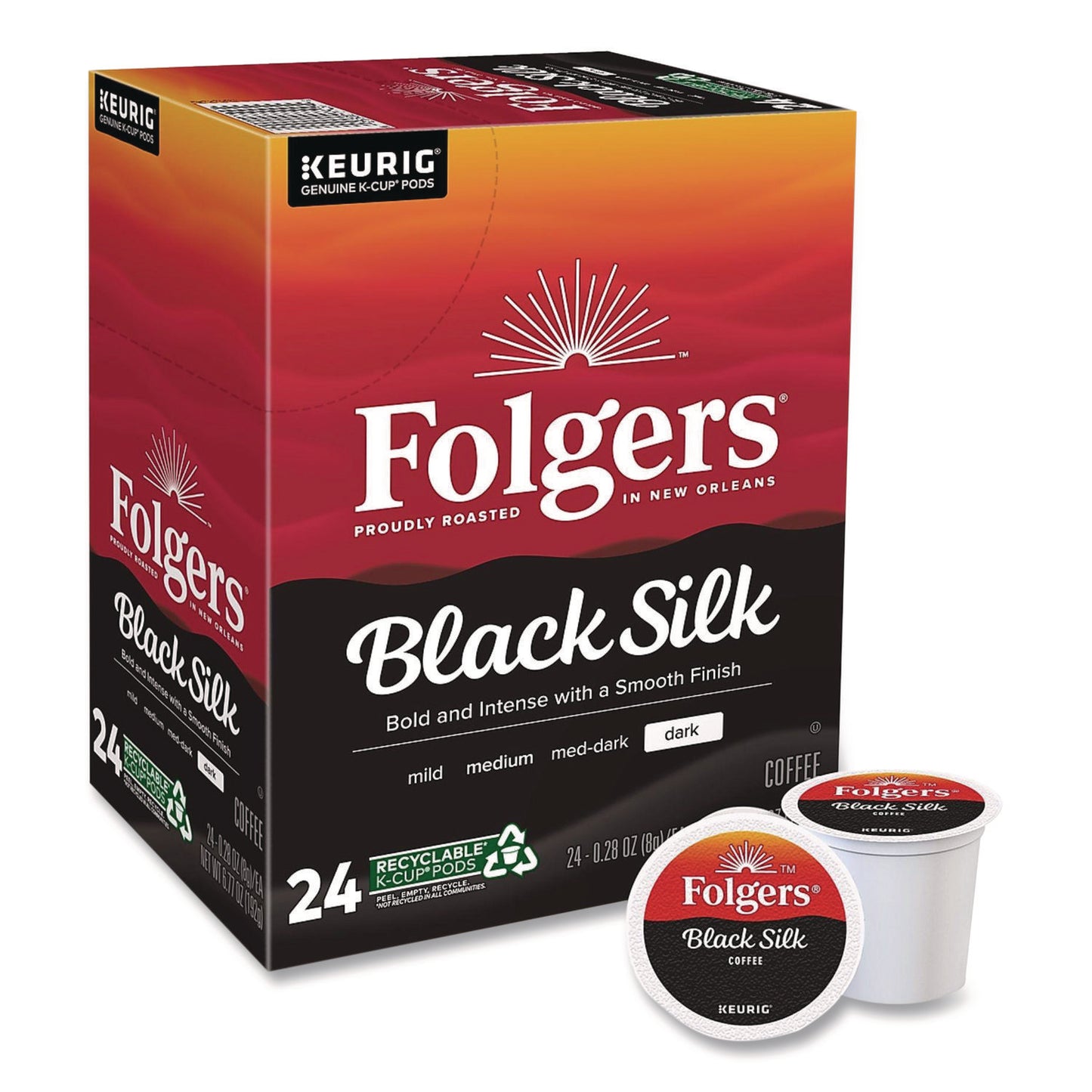 Folgers® Gourmet Selections Black Silk Coffee K-Cups, 96/Carton (GMT6662CT)