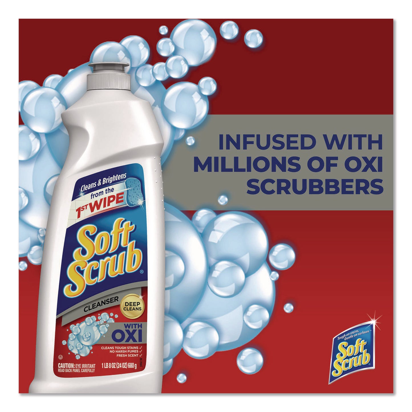 Soft Scrub® Multi-Purpose Cleanser with OXI, 24 oz Bottle, 8/Carton (DIA07226)