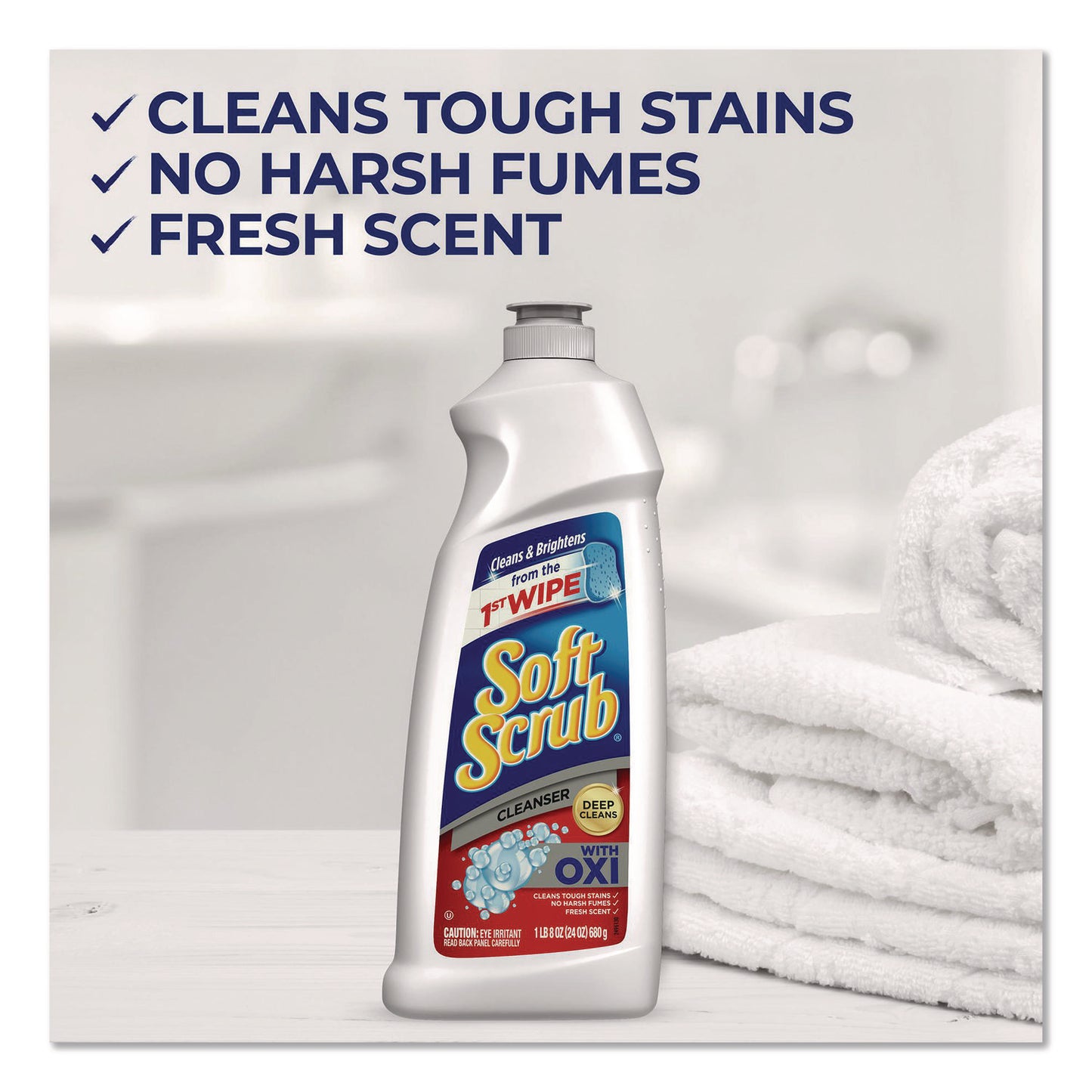 Soft Scrub® Multi-Purpose Cleanser with OXI, 24 oz Bottle, 8/Carton (DIA07226)