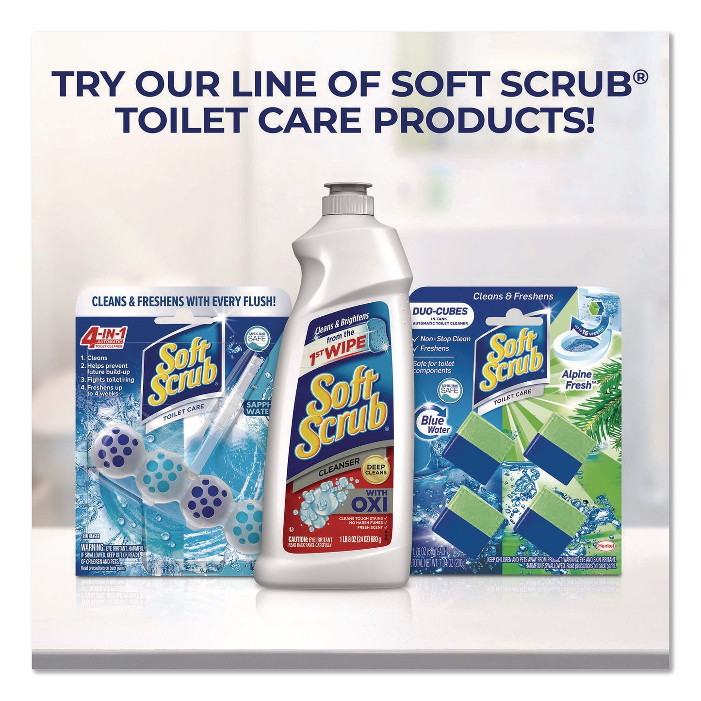 Soft Scrub® Multi-Purpose Cleanser with OXI, 24 oz Bottle, 8/Carton (DIA07226)