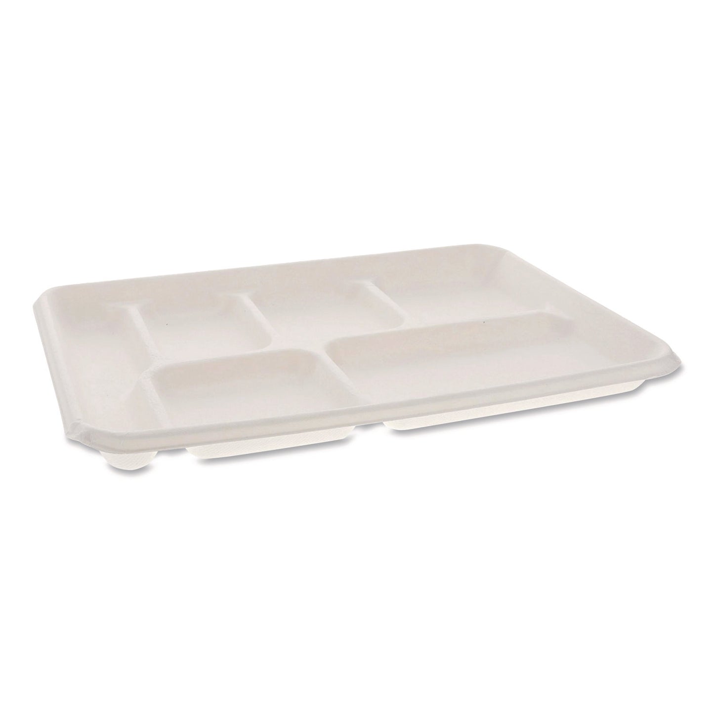 Pactiv Evergreen Compostable Fiber Blend School Lunch Tray, Heavy Duty, 8 x 12 x 1, White, 250/Carton (PCTMC50601)