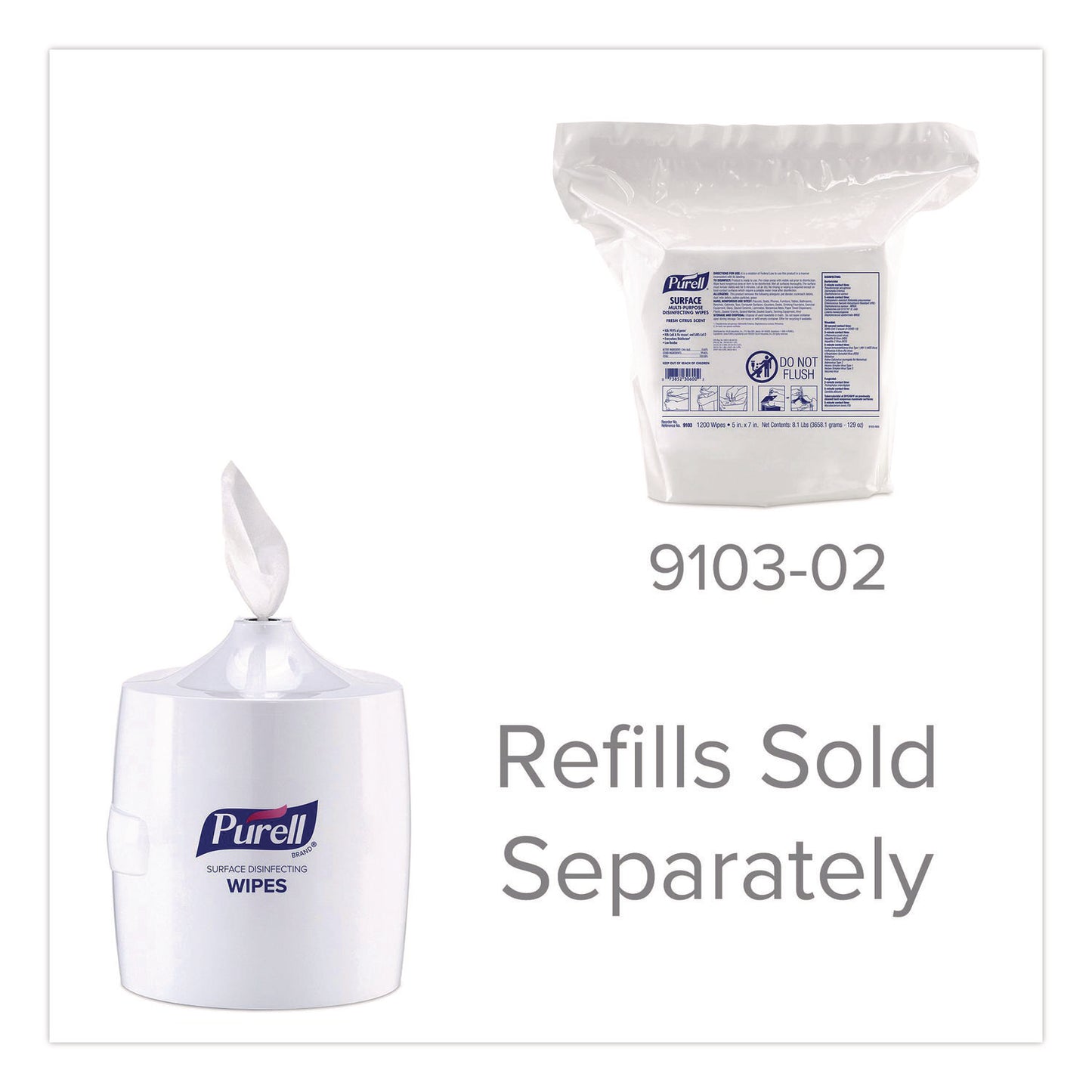 PURELL® Surface Disinfecting Wipes Wall Dispenser, 11 x 13.38 x 11.06, White (GOJ910301)