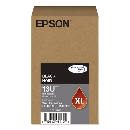 Epson® T13U120 (T13U) DURABrite Pro High-Yield Ink, 5,800 Page-Yield, Black (EPST13U120)