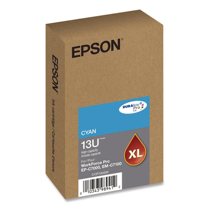 Epson® T13U220 (T13U) DURABrite Pro High-Yield Ink, 4,600 Page-Yield, Cyan (EPST13U220)