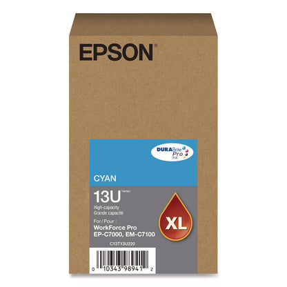Epson® T13U220 (T13U) DURABrite Pro High-Yield Ink, 4,600 Page-Yield, Cyan (EPST13U220)