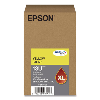 Epson® T13U420 (T13U) DURABrite Pro High-Yield Ink, 4,600 Page-Yield, Yellow (EPST13U420)