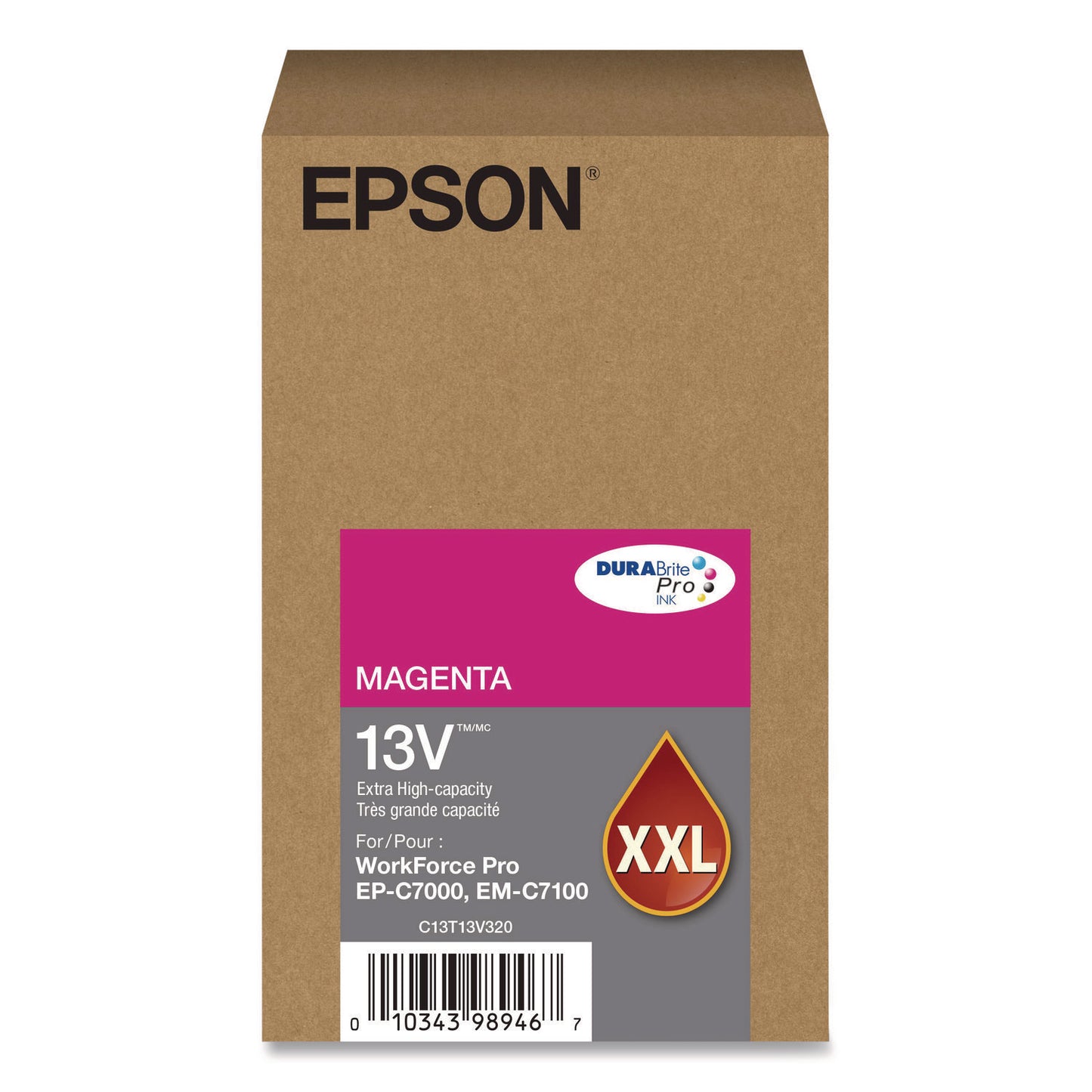Epson® T13V320 (T13V) DURABrite Pro Extra High-Yield Ink, 8,000 Page-Yield, Magenta (EPST13V320)