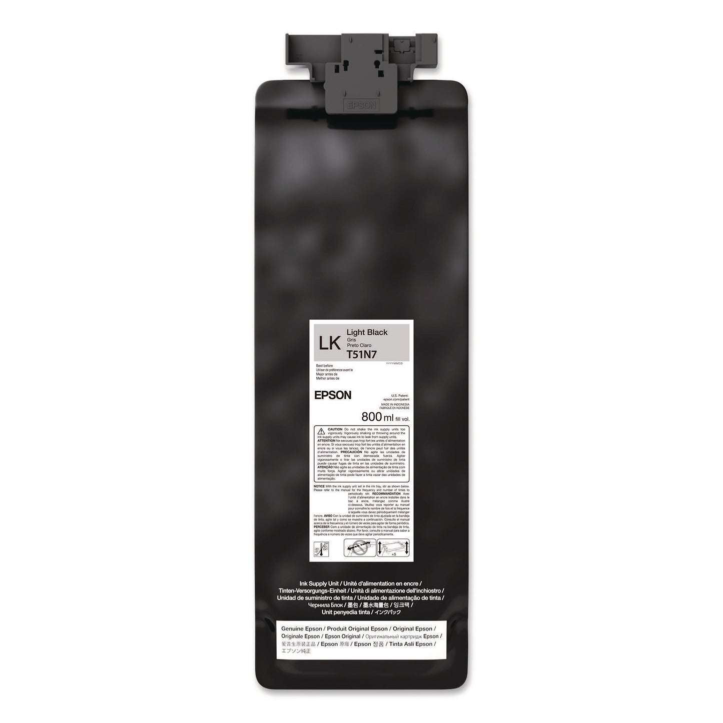 Epson® T51N720 (T51N) UltraChrome GS3 Eco-Solvent Ink, 800 mL, Light Black (EPST51N720)
