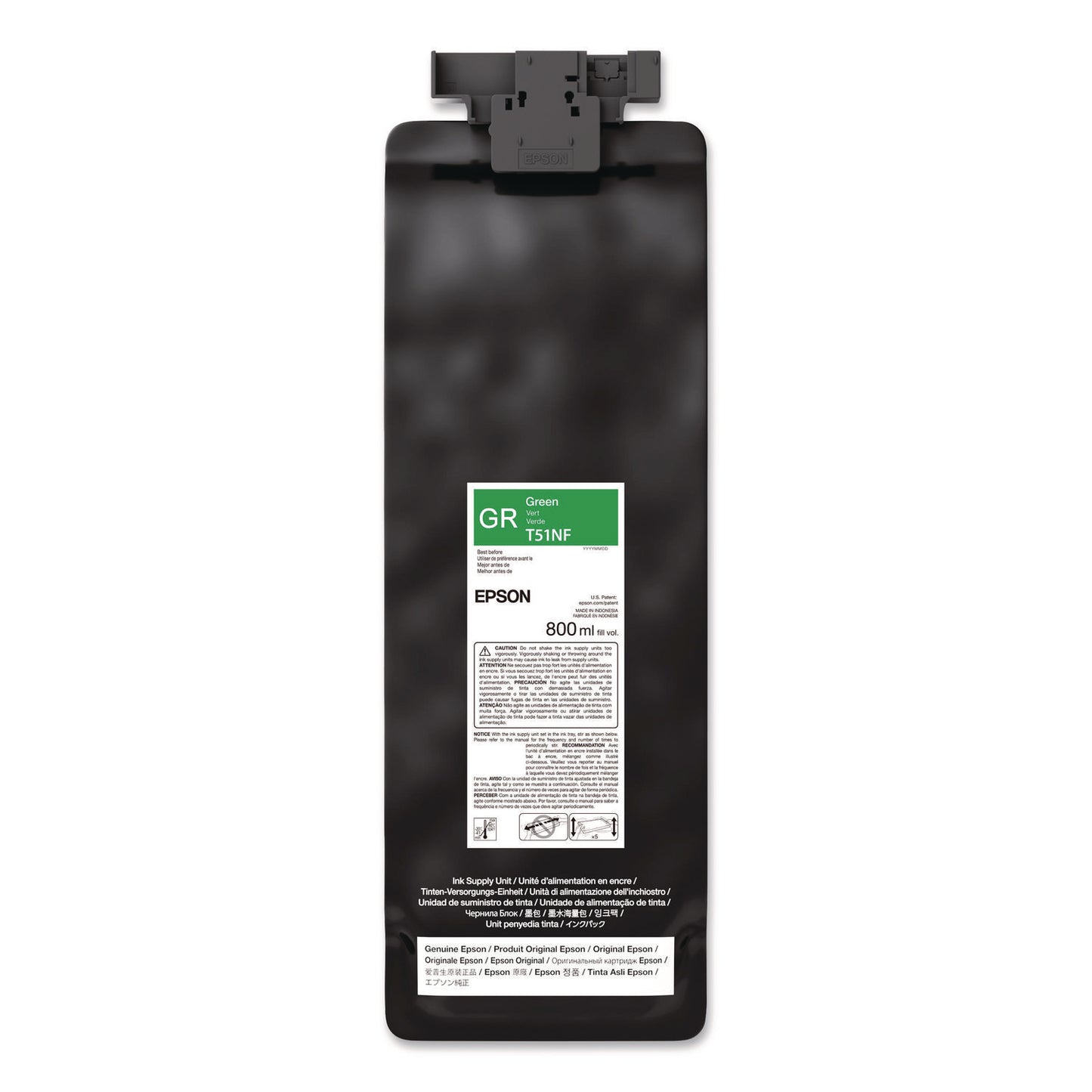 Epson® T51NF20 (T51N) UltraChrome GS3 Eco-Solvent Ink, 800 mL, Green (EPST51NF20)