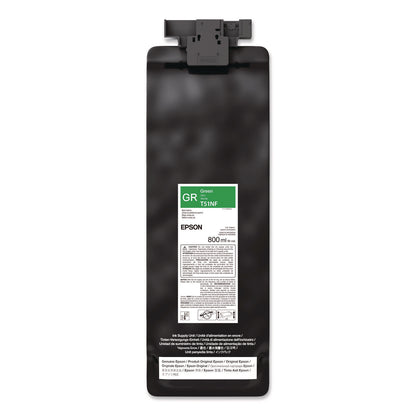 Epson® T51NF20 (T51N) UltraChrome GS3 Eco-Solvent Ink, 800 mL, Green (EPST51NF20)