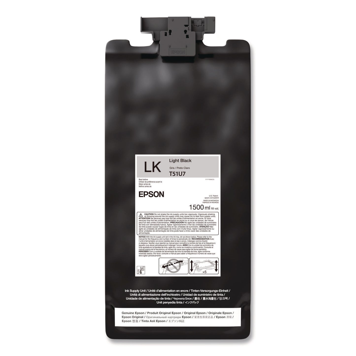 Epson® T51U720 (T51U) UltraChrome GS3 Eco-Solvent Ink, 1.5 L, Light Black (EPST51U720)