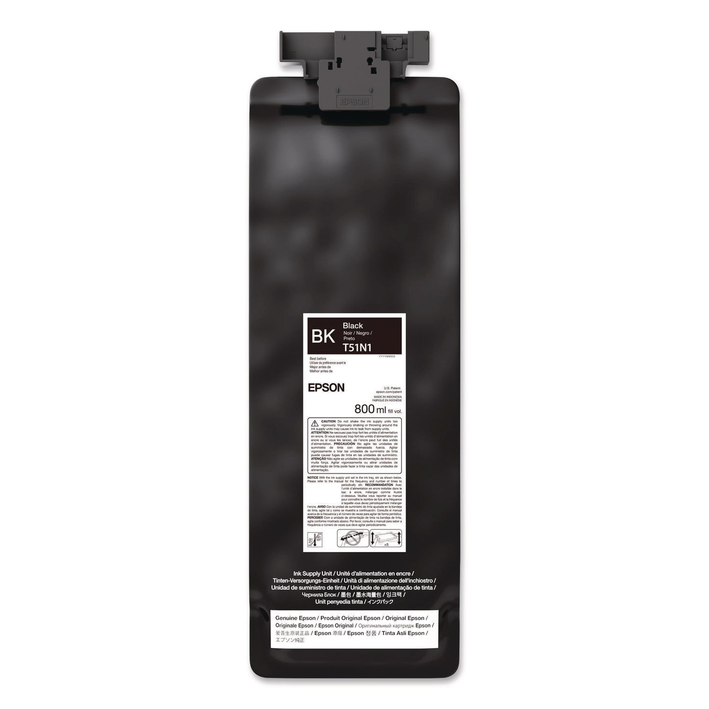 Epson® T51N120 (T51N) UltraChrome GS3 Eco-Solvent Ink, 800 mL, Black (EPST51N120)