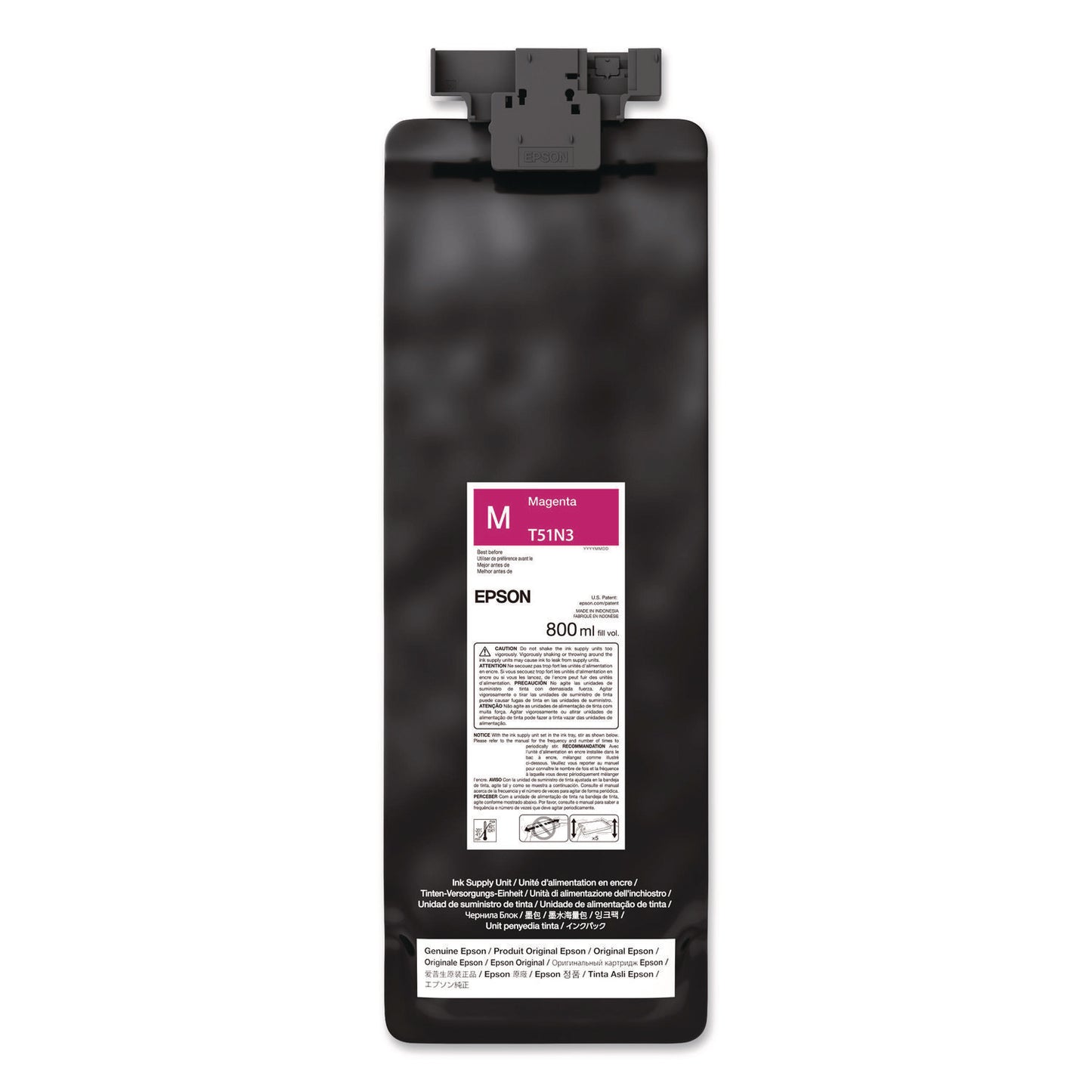 Epson® T51N320 (T51N) UltraChrome GS3 Eco-Solvent Ink, 800 mL, Magenta (EPST51N320)