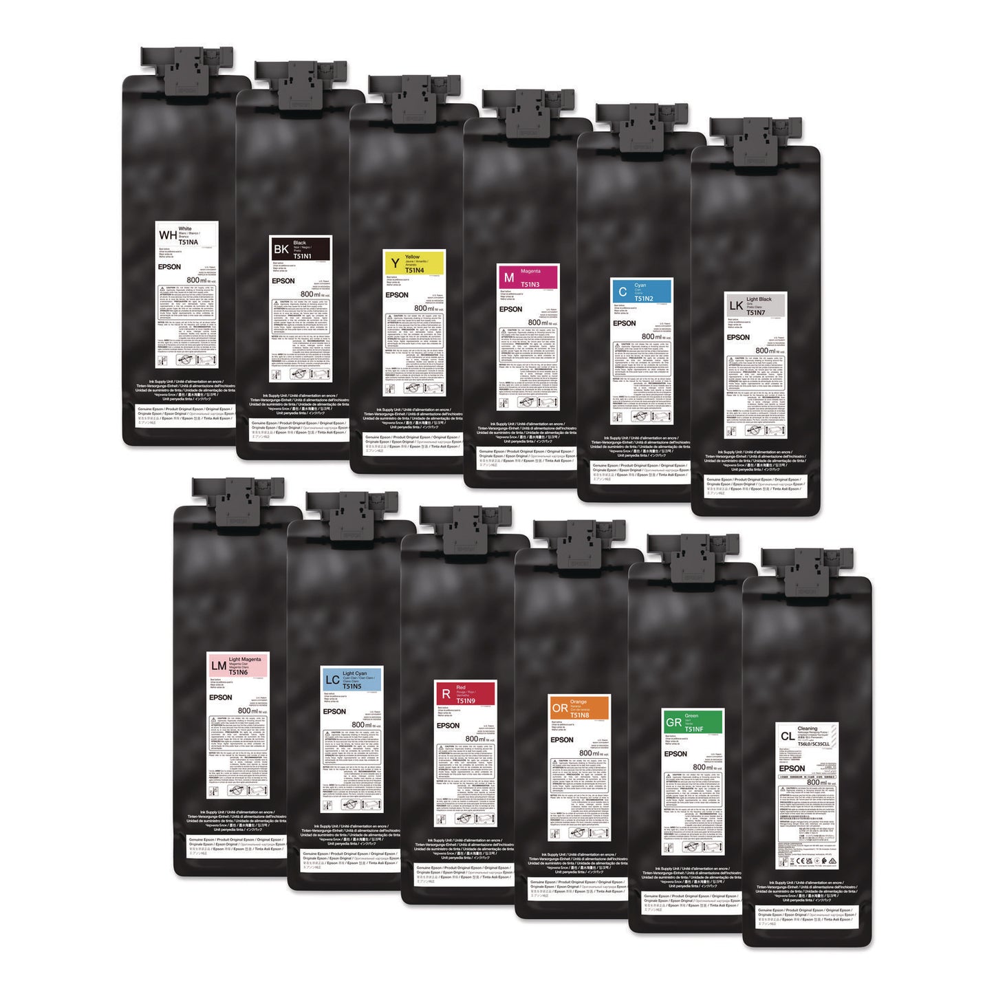Epson® T51N720 (T51N) UltraChrome GS3 Eco-Solvent Ink, 800 mL, Light Black (EPST51N720)