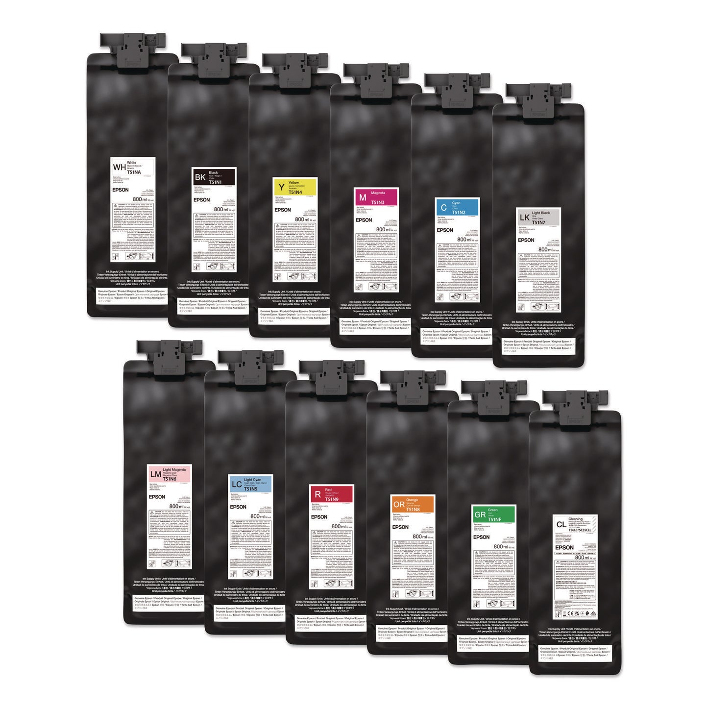 Epson® T51NA20 (T51N) UltraChrome GS3 Eco-Solvent Ink, 800 mL, White (EPST51NA20)