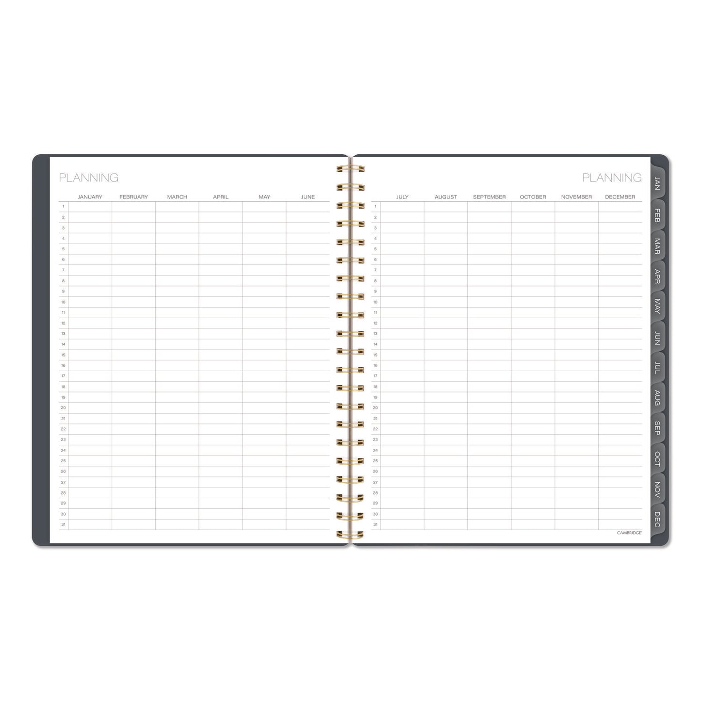 Cambridge® Hera Weekly Monthly Planner, Wavy Lines, 11 x 8.5, Black/Gold Cover, 12-Month (Jan to Dec): 2026 (AAG1765905)