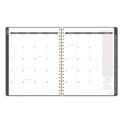Cambridge® Hera Weekly Monthly Planner, Wavy Lines, 11 x 8.5, Black/Gold Cover, 12-Month (Jan to Dec): 2026 (AAG1765905)