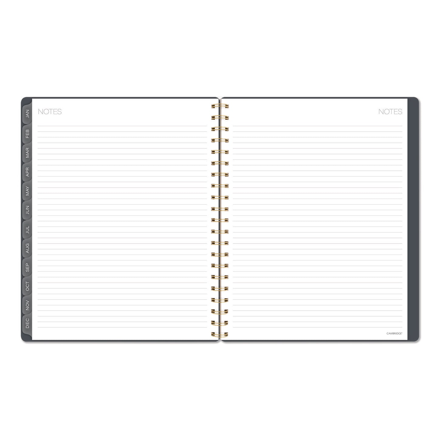 Cambridge® Hera Weekly Monthly Planner, Wavy Lines, 11 x 8.5, Black/Gold Cover, 12-Month (Jan to Dec): 2026 (AAG1765905)