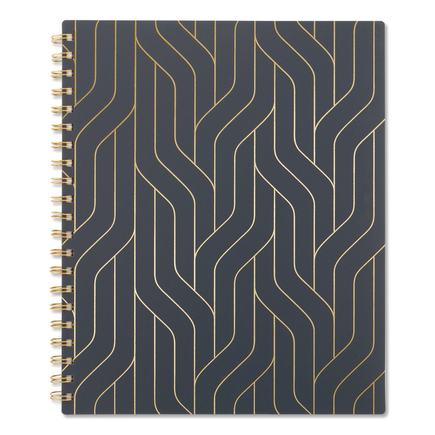 Cambridge® Hera Weekly Monthly Planner, Wavy Lines, 11 x 8.5, Black/Gold Cover, 12-Month (Jan to Dec): 2026 (AAG1765905)