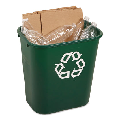 Rubbermaid® Commercial Deskside Plastic Container for Paper Recycling, 7 gal, Plastic, Green (RCP295606GREEA)