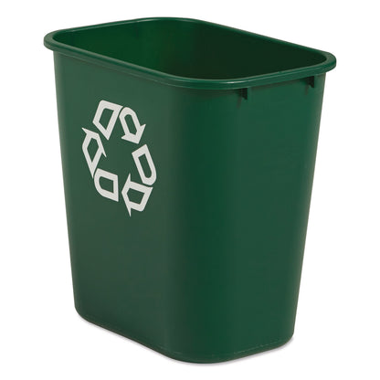 Rubbermaid® Commercial Deskside Plastic Container for Paper Recycling, 7 gal, Plastic, Green (RCP295606GREEA)