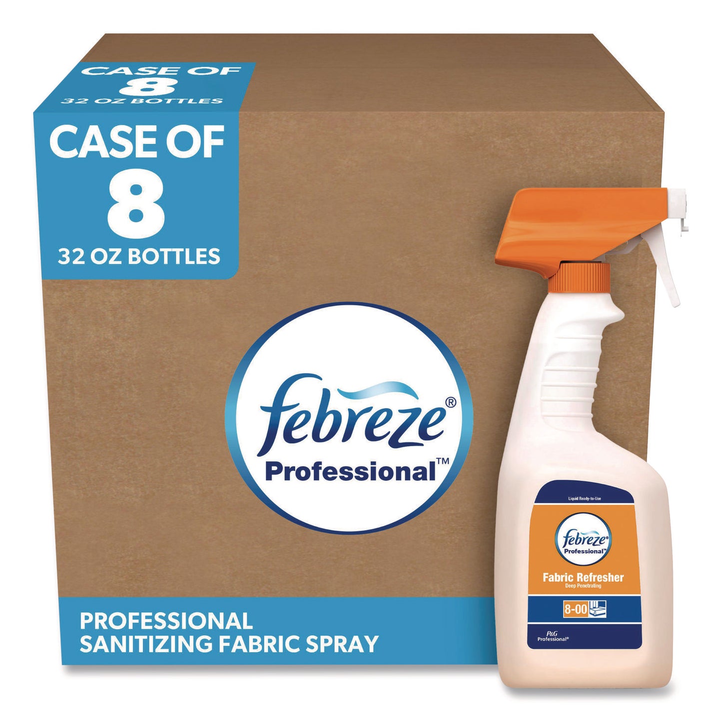 Febreze® Fabric Refresher Spray, Fresh Clean Scent, (8) 32 oz Bottles and (2) Trigger Sprayers/Carton (PGC03259CT)