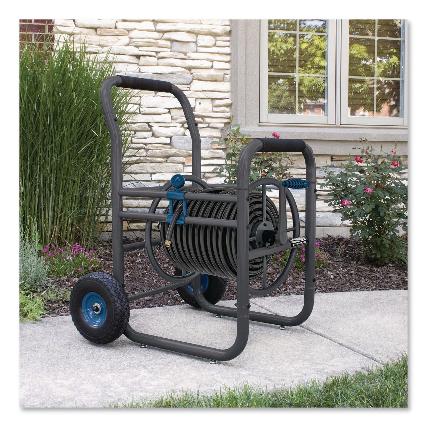 Suncast Commercial® Professional Grade Hose Reel, 200 ft, 32 x 26.75 x 38, Gray (SUACPD200PROBL)