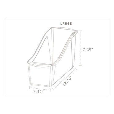 Storex Large Book Bin, 2 gal, 5.3" x 14.3" x 7", Black, 6/Pack (STX70109E06C)