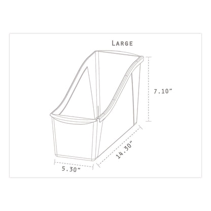 Storex Large Book Bin, 2 gal, 5.3" x 14.3" x 7", Black, 6/Pack (STX70109E06C)