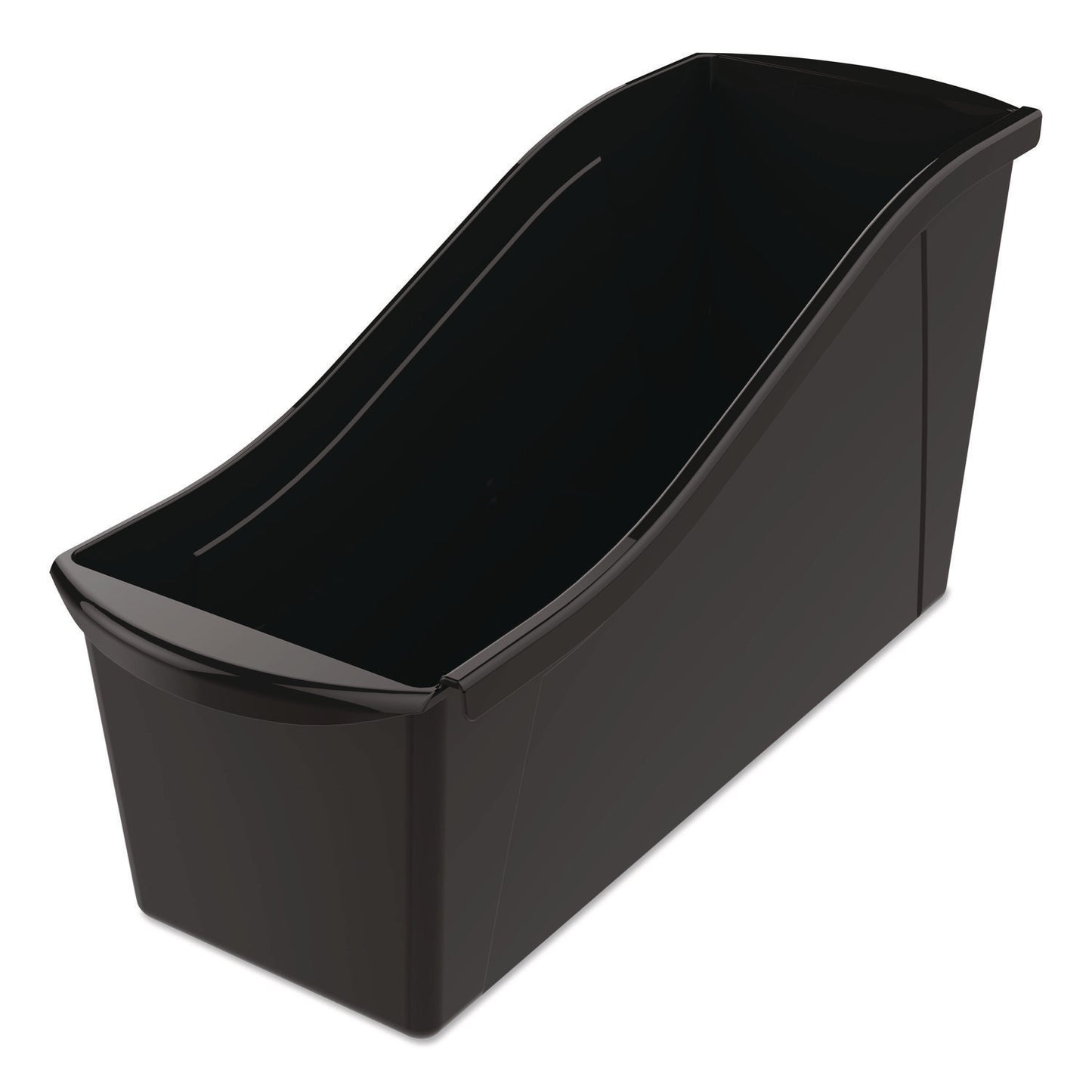 Storex Large Book Bin, 2 gal, 5.3" x 14.3" x 7", Black, 6/Pack (STX70109E06C)