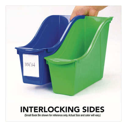 Storex Large Book Bin, 2 gal, 5.3" x 14.3" x 7", Black, 6/Pack (STX70109E06C)